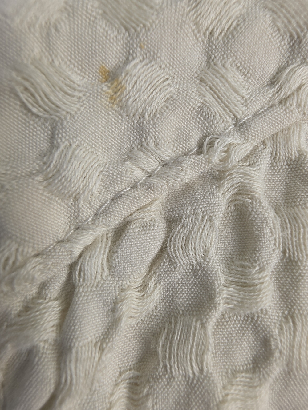 No Boundaries Textured Camp Collar Shirt Men's Medium Cream 100% Cotton Coastal - Picture 8 of 8